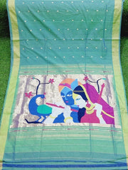 HANDLOOM COTTON PAITHANI SAREE WITH fancyPALLU 2