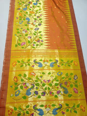 Pure silk handloom half all over brocade paithani saree