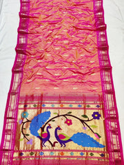 Pure silk handloom fancy pallu paithani saree