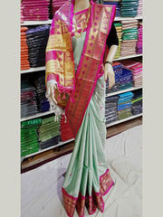 Muniya brocket paithani soft sico Silk sarees