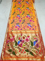 Pure silk handloom all over design brocade paithani saree