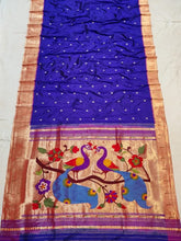 Pure silk handloom triple Muniya brocade paithani saree with fancy pallu.