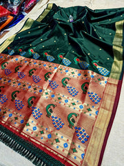 Peacock Border Brocade Paithani saree