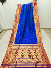 Pure silk Handloom Peacock Parrot border Brocade Paithani saree