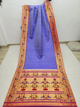 Pure silk Handloom Peacock Parrot border Brocade Paithani saree