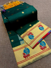 Peacock Border Brocade Paithani