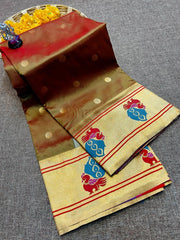 Peacock Border Brocade Paithani