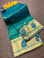 Peacock Border Brocade Paithani