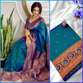 Latest Peacock Border Brocade Paithani Saree