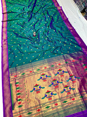 Semi Silk Double Pallu Yeola Paithani saree