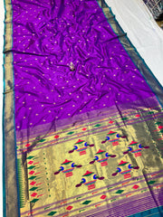 Semi Silk Double Pallu Yeola Paithani saree