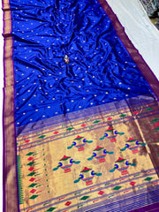 Yeola Double Pallu Semi Paithani saree
