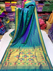 Yeola Double Pallu Semi Paithani saree