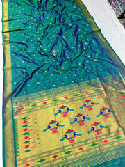 Yeola Double Pallu Semi Paithani saree