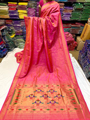 Yeola Double Pallu Semi Paithani saree