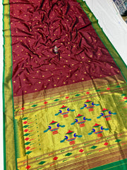 Yeola Double Pallu Semi Paithani saree