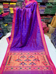 Yeola Double Pallu Semi Paithani saree