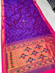 Yeola Double Pallu Semi Paithani saree