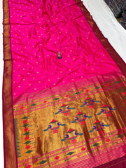 Yeola Double Pallu Semi Paithani saree