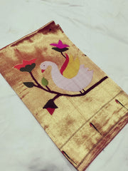 Pure silk handloom blouse febric multicolour