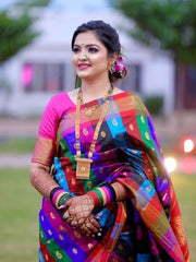 Pure silk handloom traditional maharani paithani saree