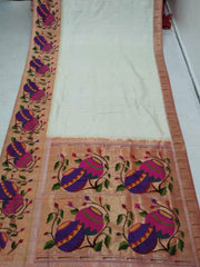 Pure silk handloom half all over brocade paithani saree